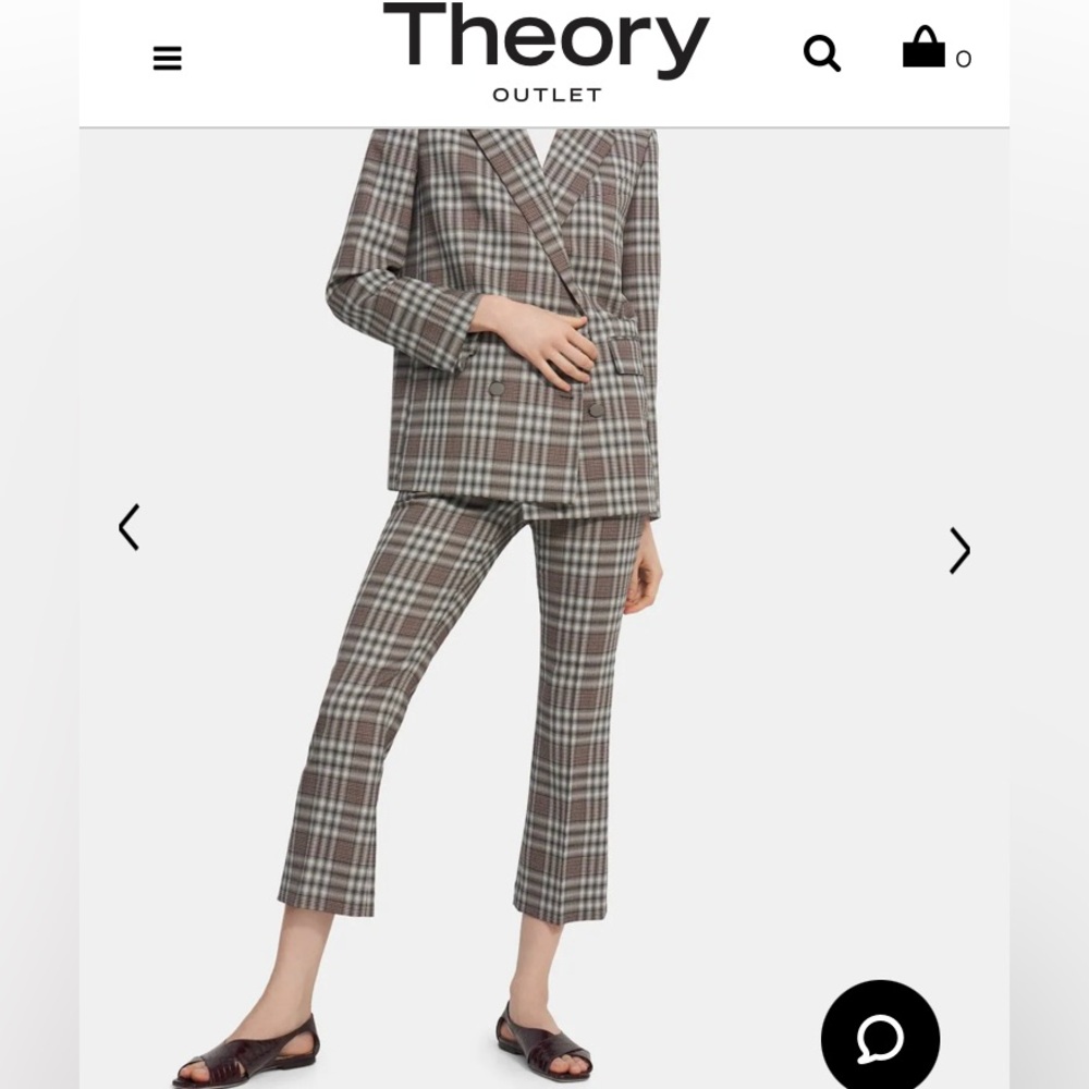 Theory 98 % wool 5% elastin pant